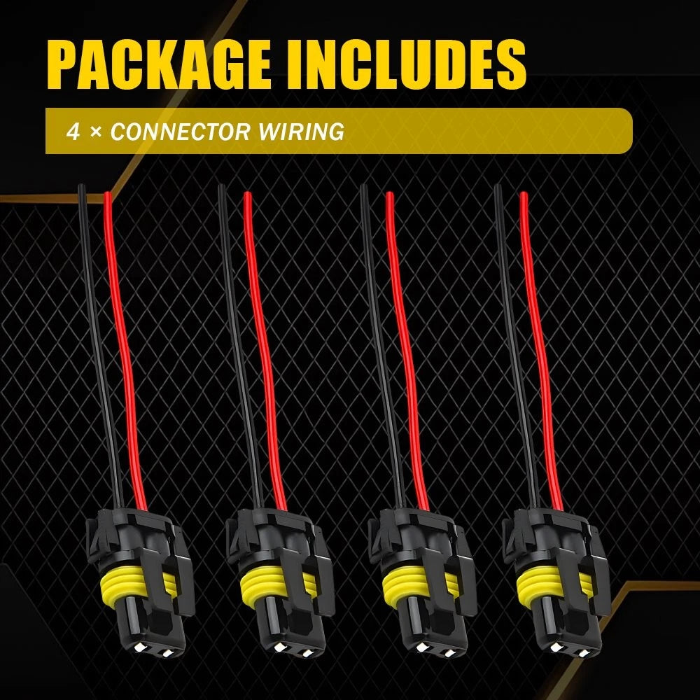 4X 9006 9005 Headlight High Low Beam Female Connector Wiring Harness Socket EOA 6B93BC-57