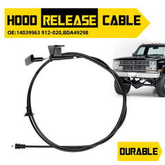 Hood Release Cable w/ Handle For 1981-1991 Chevy GMC Pickup Truck SUV BDA49298 A 6B93BC-57