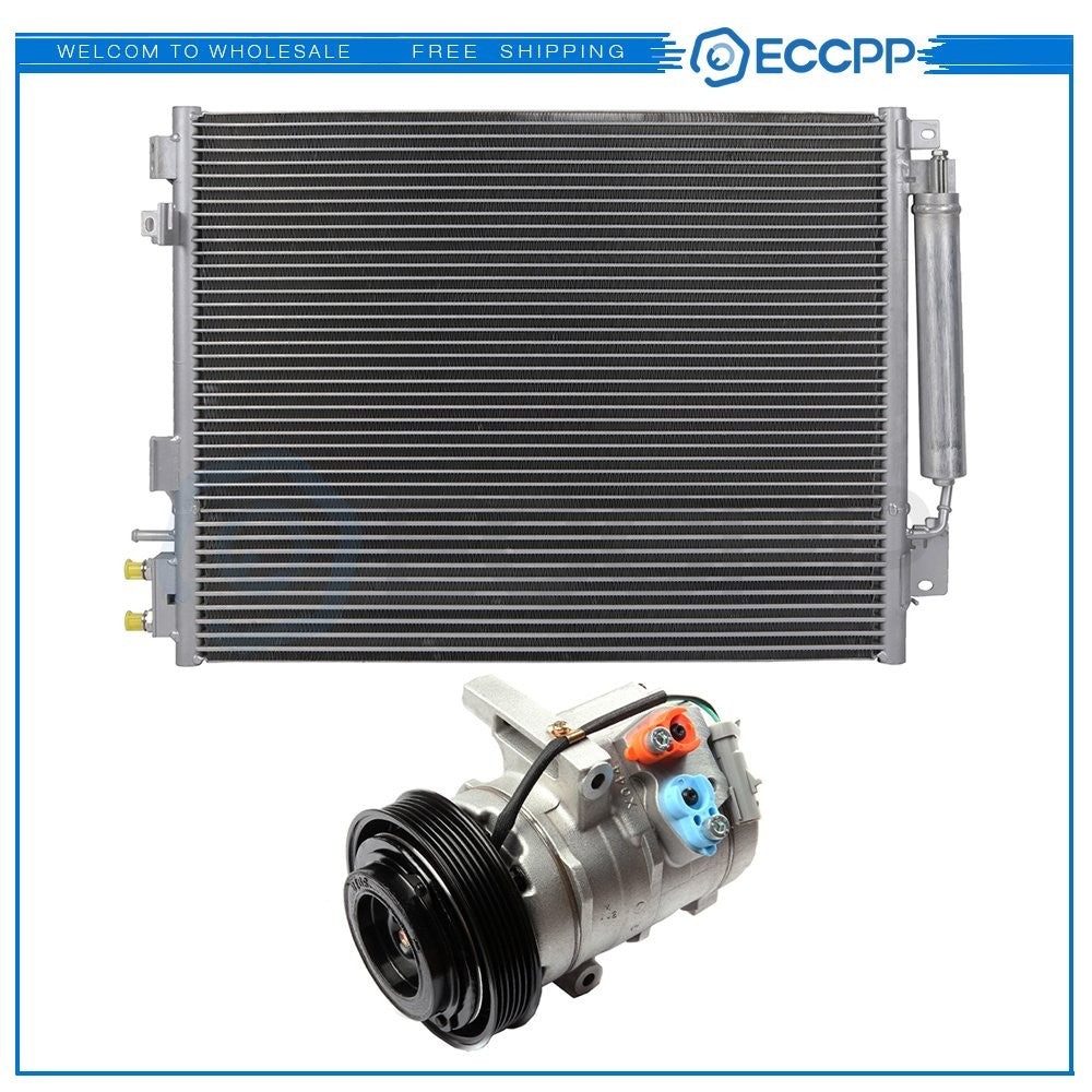 AC Condenser & AC Compressor Cooling Kit For 06-08 Chrysler 300 0Dodge Magnum 6B93BC-57