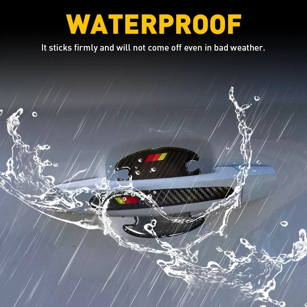 8x Car Door Handle Bowl Guard Protective Film Sticker Reflective Strips Scratch 6B93BC-57