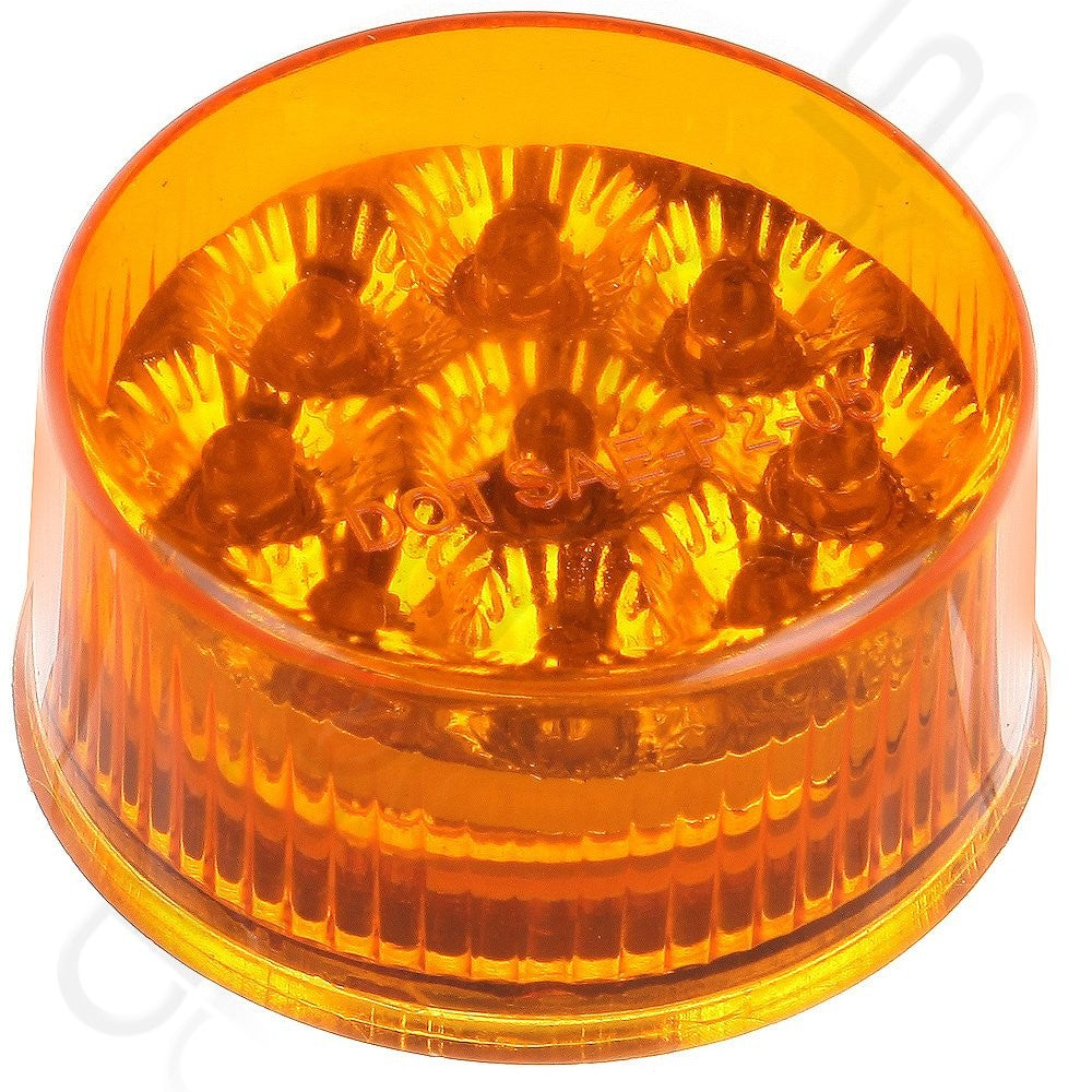 10x 2" Amber 9 LED Round Shape Tail Side Marker Light Trailer Truck Universal KOEEP
