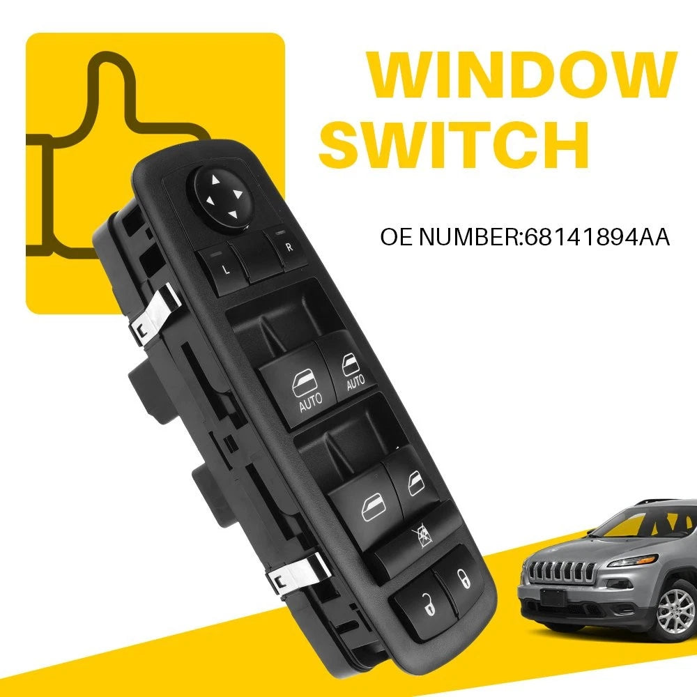 LH Driver Door Window Control Switch 3+9 Pins For Jeep Cherokee 2014 2015-2017 A 6B93BC-57