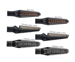 4PCS Smoke Motorcycle LED Turn Signal Light Flowing Water Sequential Indicator