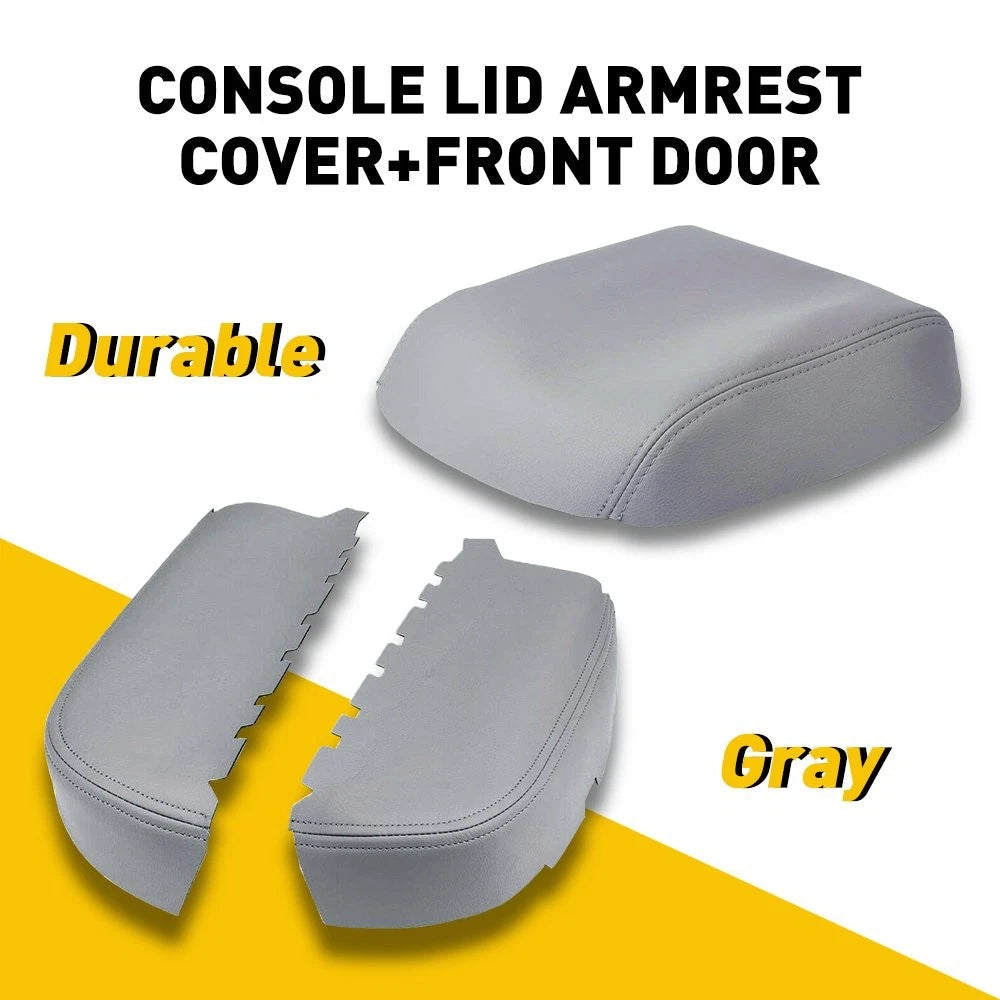 Leather Center Console Lid Door Front Armrest Cover Gray Fits 09-15 Honda Pilot 6B93BC-57