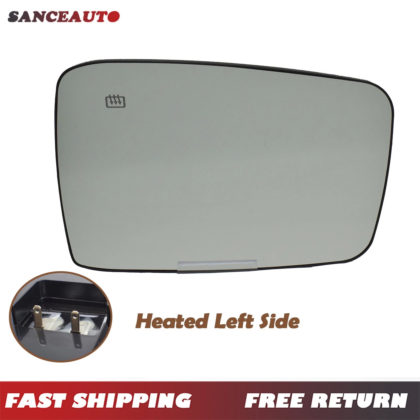 Mirror Glass Driver Left Heated For Dodge Ram 1500 2500 2009-2019 68050299AA 6B93BC-57