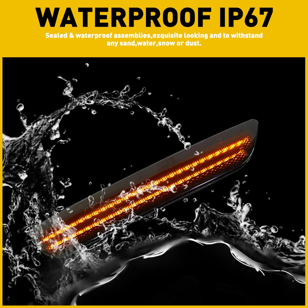 2XFront Bumper Side Marker Light Smoke Lens Amber For LED Ford Mustang 2010-2014 6B93BC-57