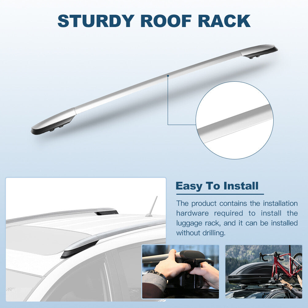 2Pcs Roof Rack Side Rails Cargo Carrier For 2015-2016 Toyota RAV4 4Dr Aluminum 6B93BC-57
