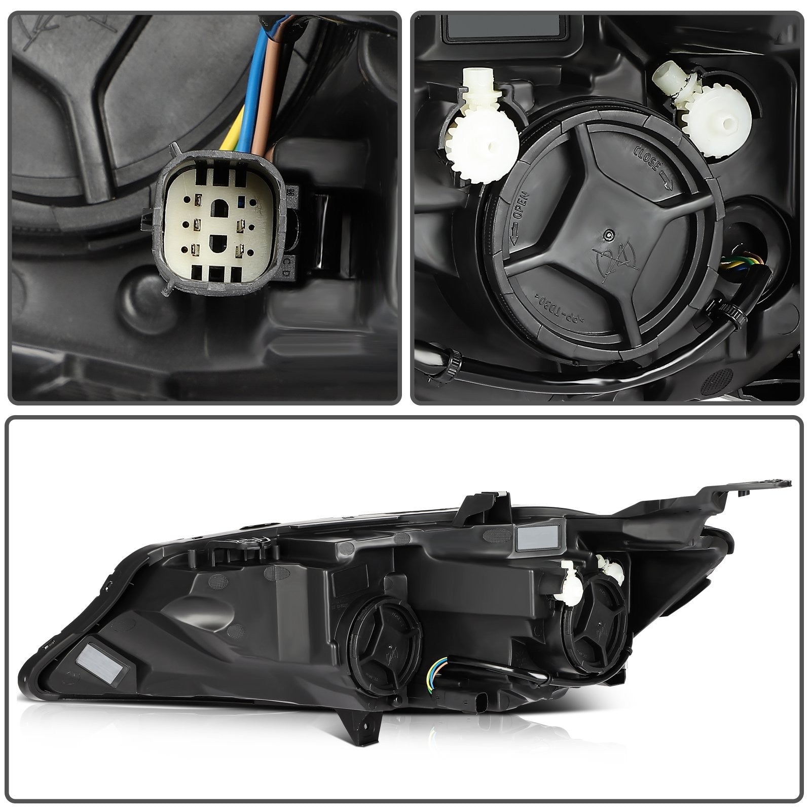 Pair Kit Headlights Assembly For 2019-2021 Chevrolet Malibu 1.5L Black Amber 6B93BC-57