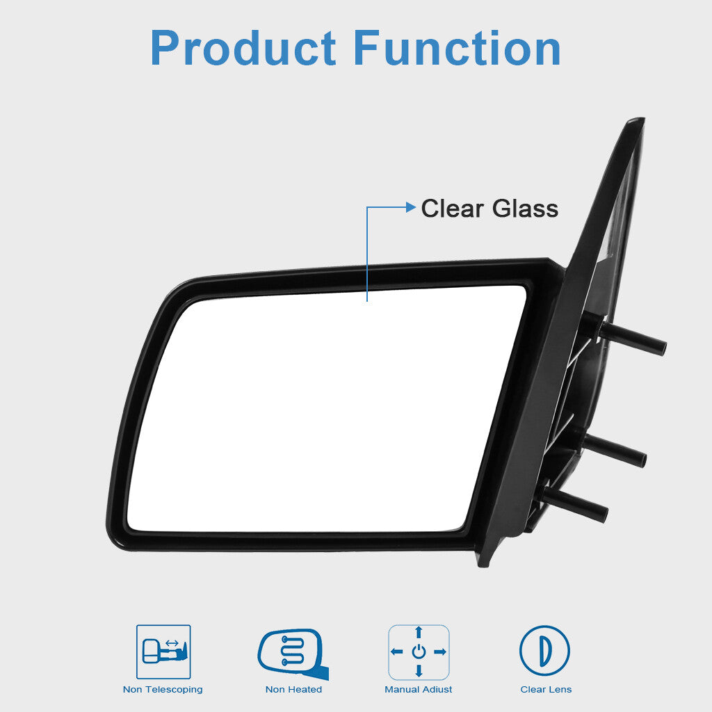 Driver Left Side Manual Mirror For 1988-1999 GMC Chevy C/K Pickup 6B93BC-57
