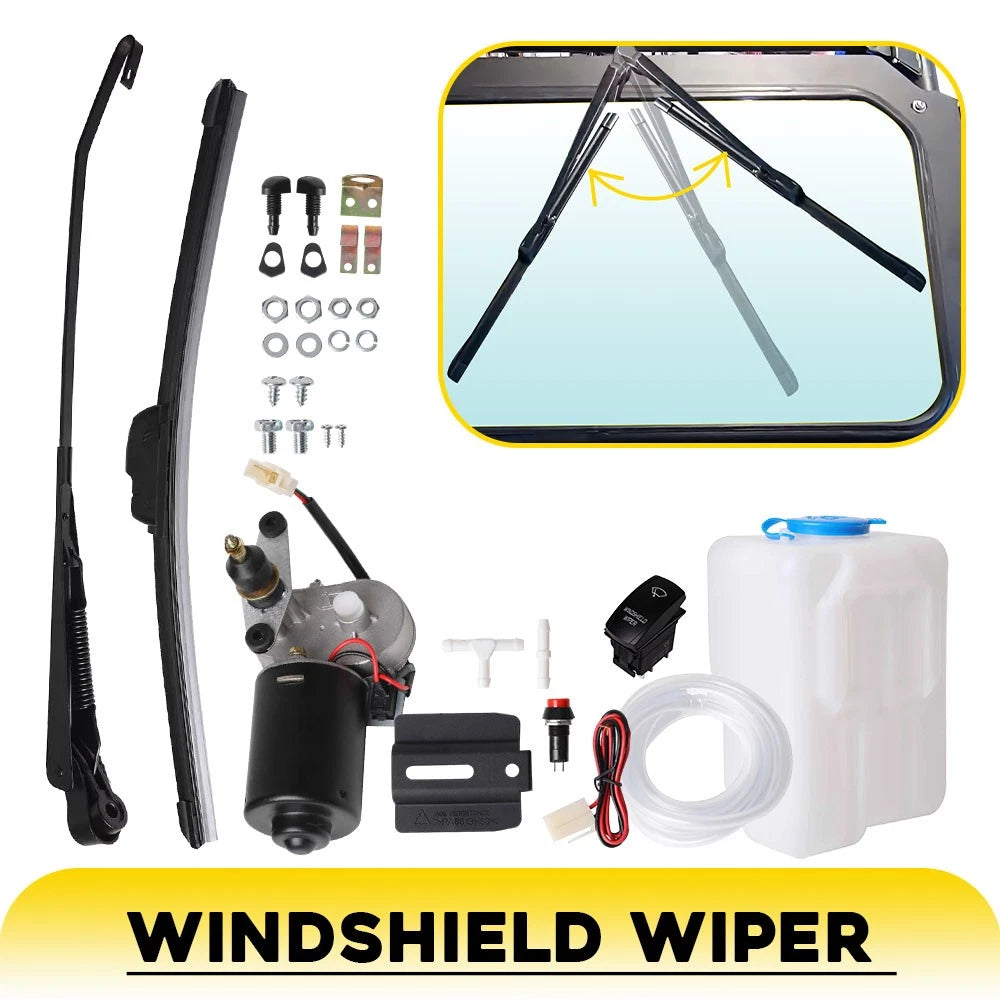 12V Electric Windshield Wiper Motor Kit+Wiring For Polaris Ranger 570/900/1000 A 6B93BC-57