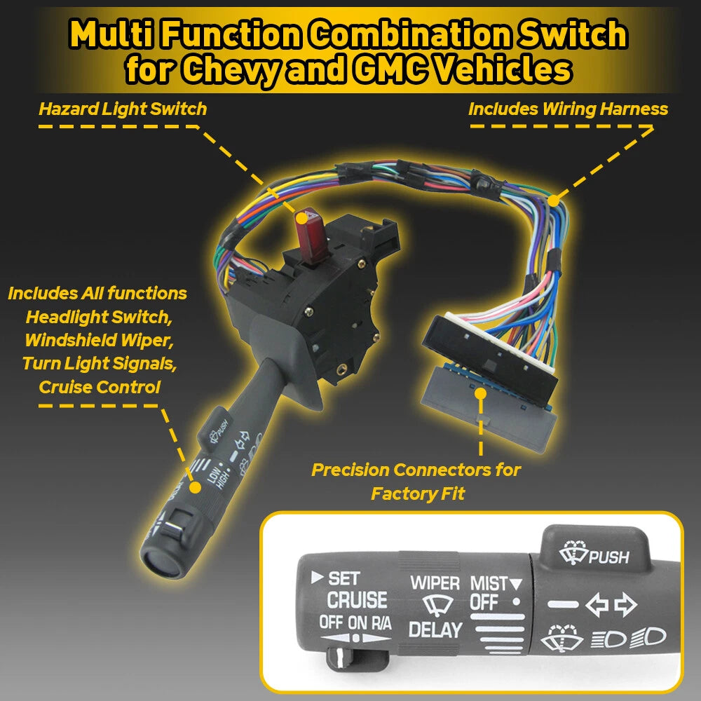 Turn Signal Switch Cruise Wiper For Chevy C1500 Silverado Suburban Tahoe 95-98 A 6B93BC-57