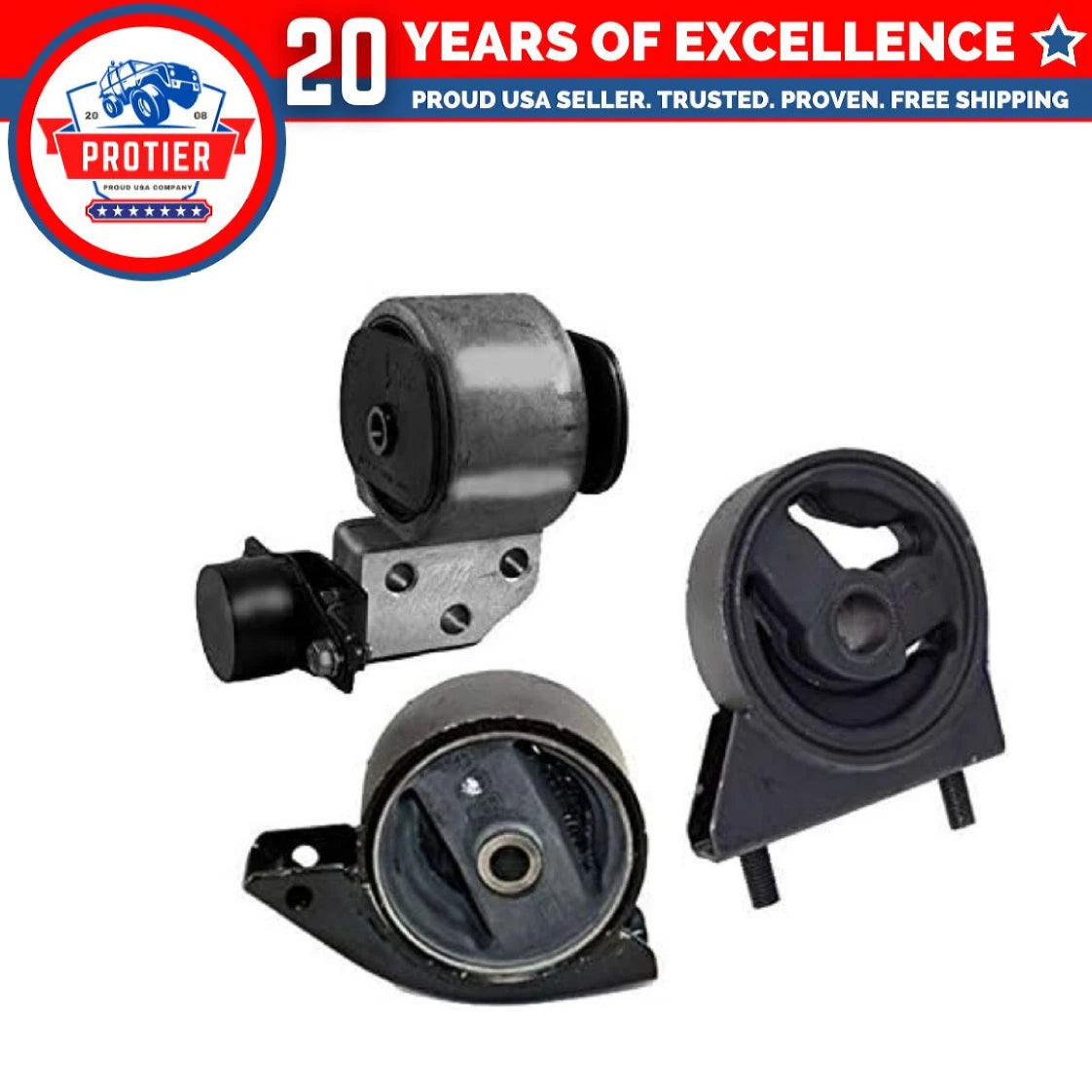 Front & Rear Motor Mount for 1997 Hyundai Accent 1.5L DOHC for Auto Set 3PCS 6B93BC-57