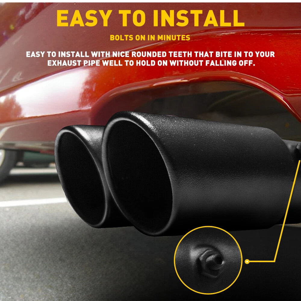 Car Exhaust Pipe Tip Rear Tail Throat Muffler Stainless Steel Round Accessories 6B93BC-57
