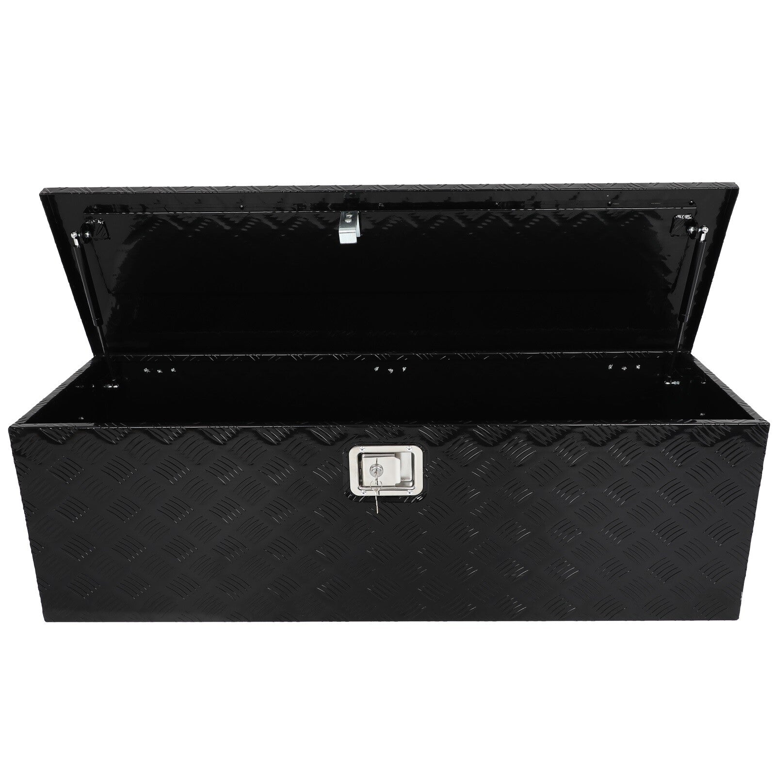 48"X15"X15" BLACK ALUMINUM PICKUP TRUCK TRUNK BED TOOL BOX TRAILER STORAGE+LOCK 6B93BC-57