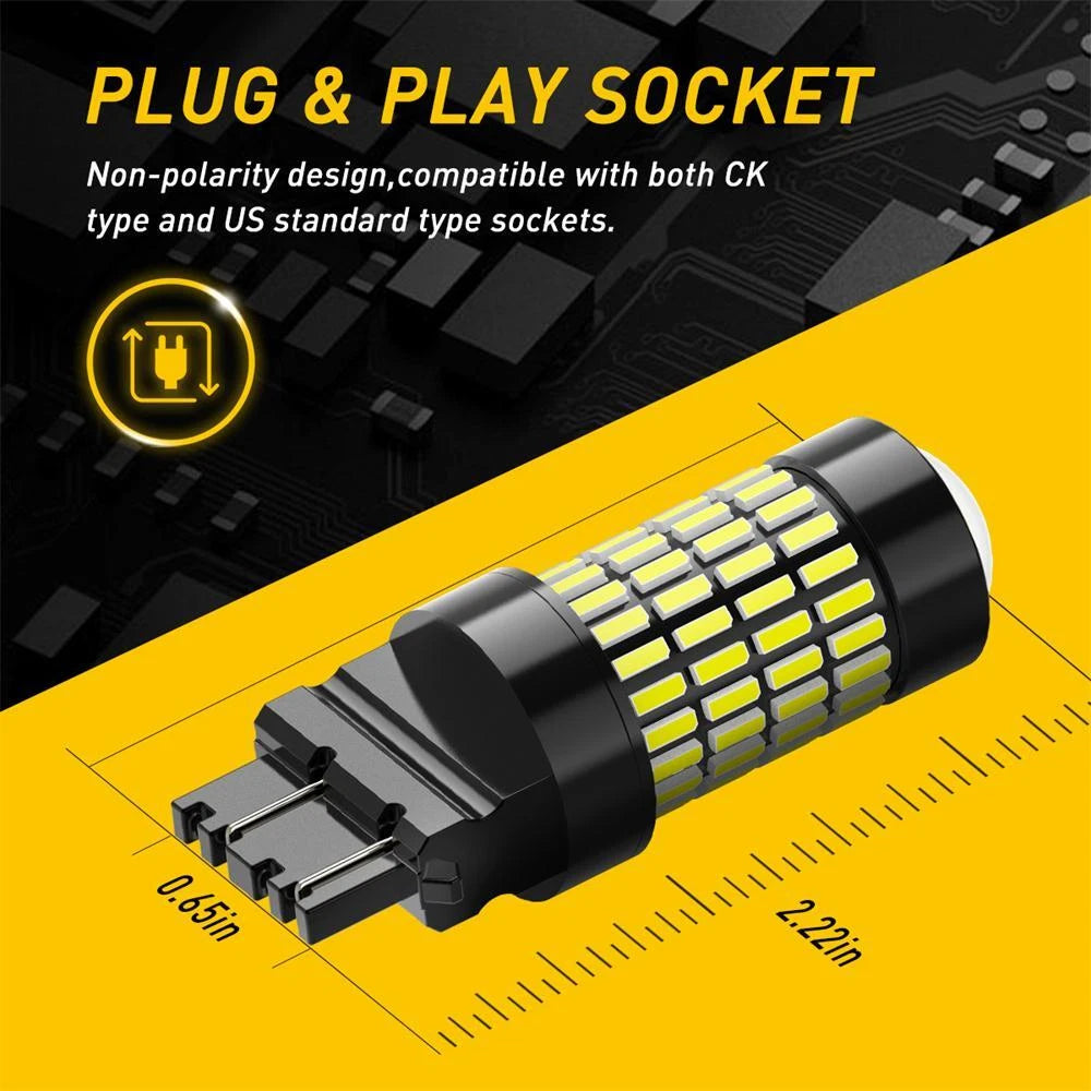 AUXITO 2X 3157 3156 T25 Back up Reverse Light White LED Tail bulb 102SMD EA AUXITO