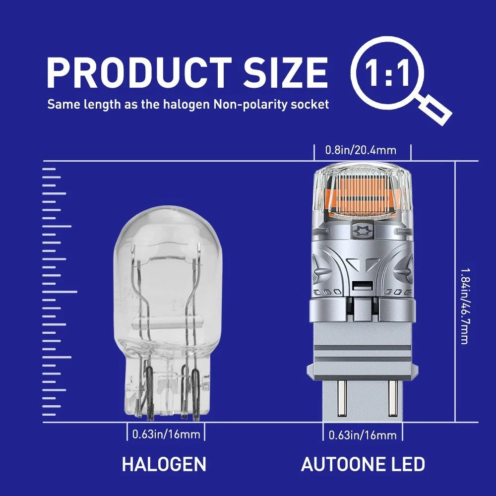 AUTOONE 7443 7440 Golden Yellow Light LED Bulbs Turn Signal Lamps High Bright EA AUTOONE