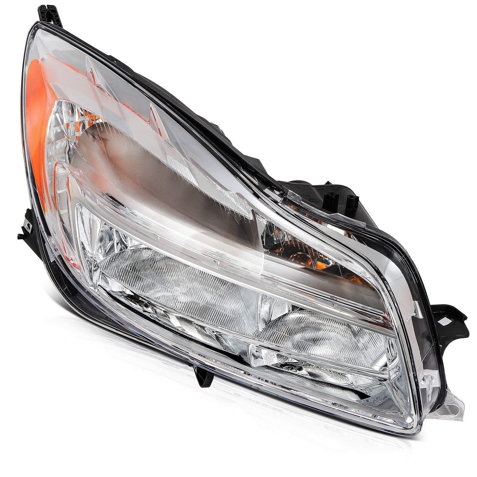 Pair Kit Headlights Assembly For 2011-2013 Buick Regal 2.0L 2.4L Chrome Amber 6B93BC-57