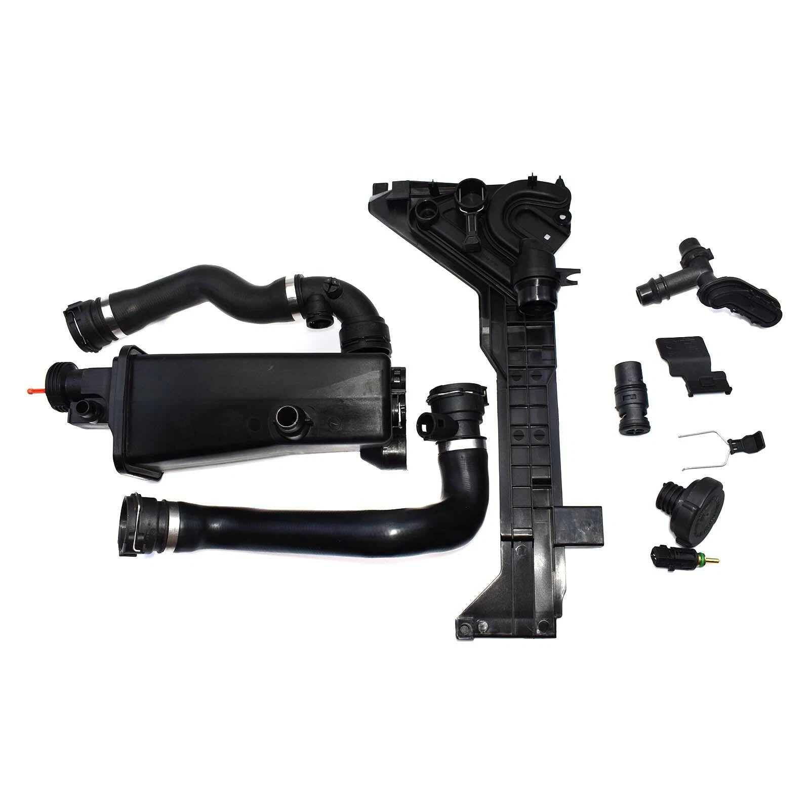 8Pcs Expansion Tank Mounting Plate Hose Thermostat Sensor Kit For BMW E46 X3 X5 6B93BC-57
