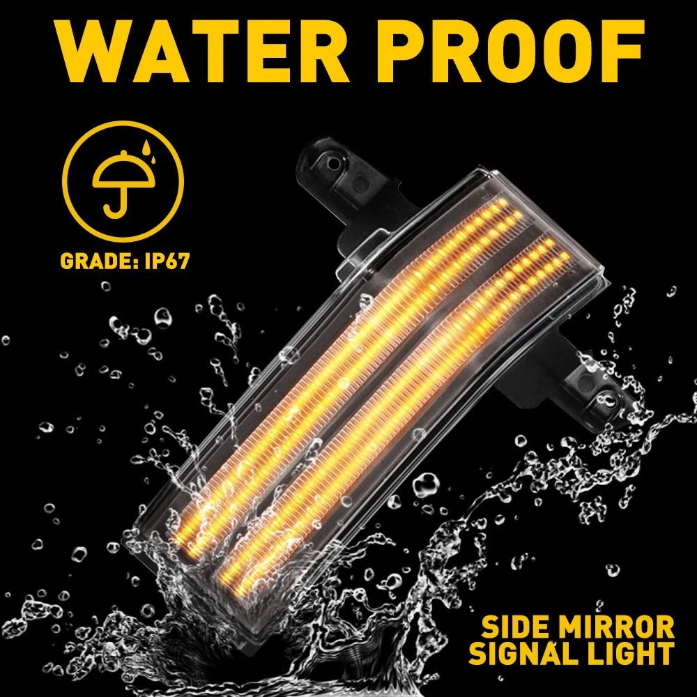 For 15-19 Chevy Silverado GMC Sierra Amber Side Mirror Sequential Signal Light A 6B93BC-57