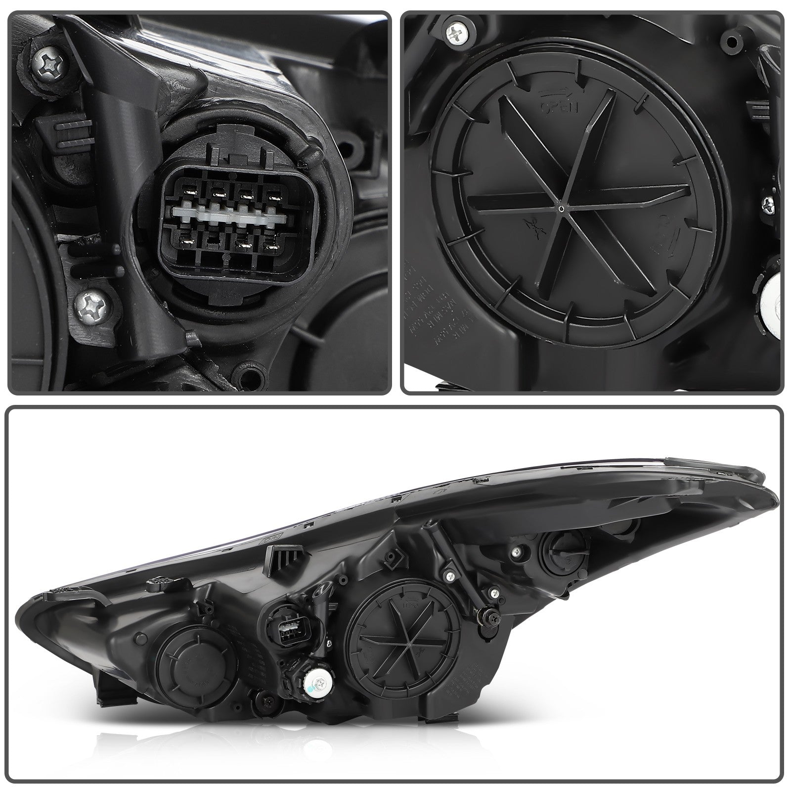 Passenger Side For 2014-2016 Hyundai Elantra Black Housing Headlights Assembly 6B93BC-57