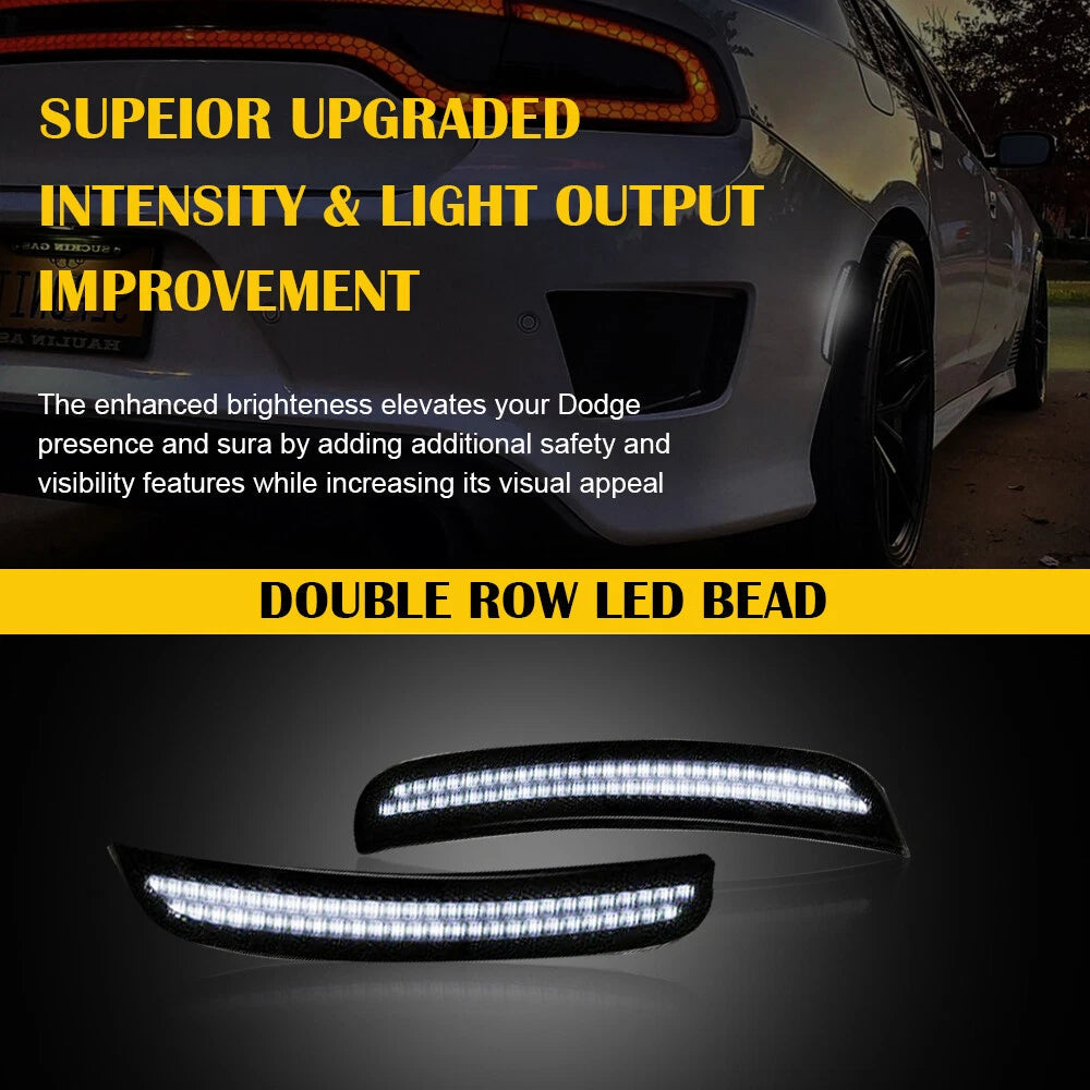 Smoke LED Side Marker Lights For 15-22 Dodge Charger R/T Scat Pack SXT GT SRT EA 6B93BC-57