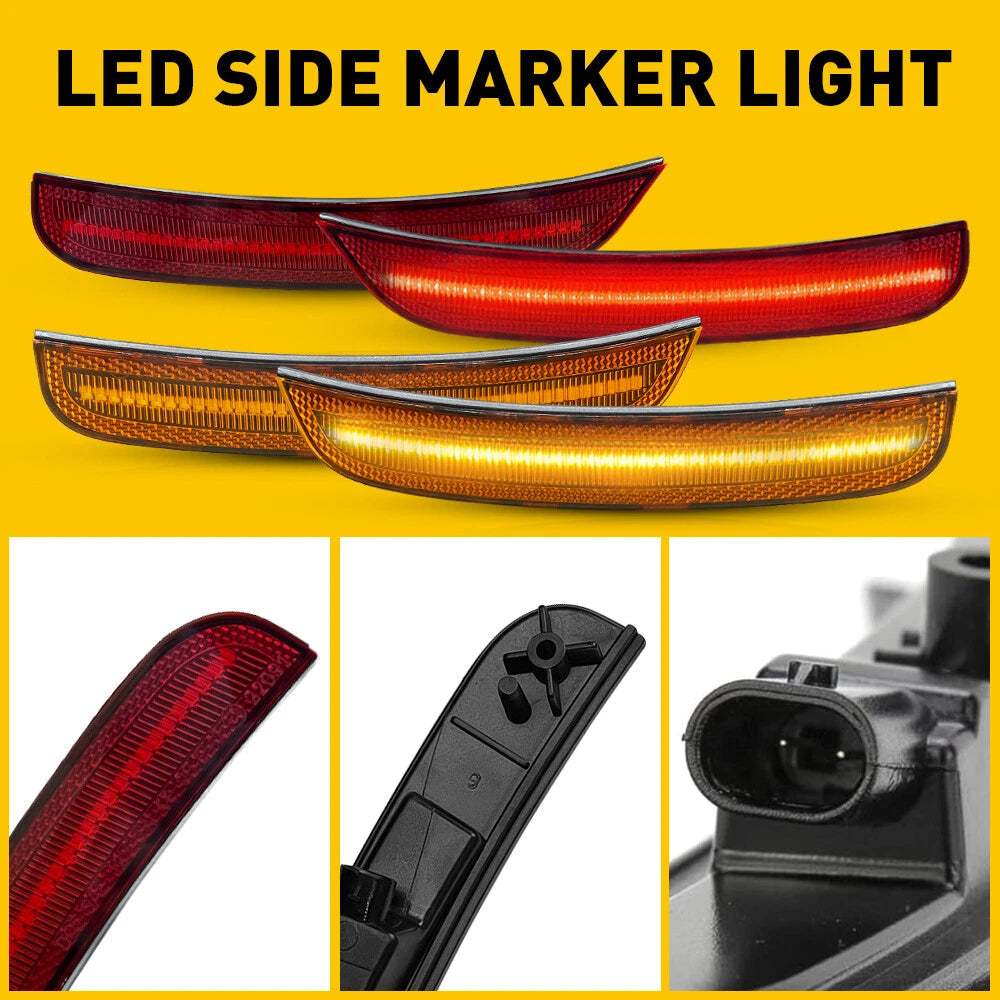 For 15-23 Chrysler 300 300C 300S LED Rear Red Front Amber Side Marker Lights EOA 6B93BC-57