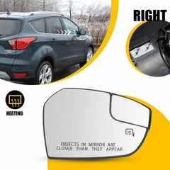 Passenger Right Side Heated Mirror Glass for 2017-2019 Ford Escape Replacement A 6B93BC-57