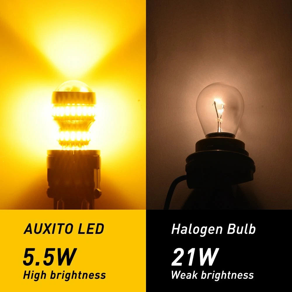 4x AUXITO Yellow Amber 3157 LED DR Turn Signal Parking Light Blinker Corner Bulb AUXITO