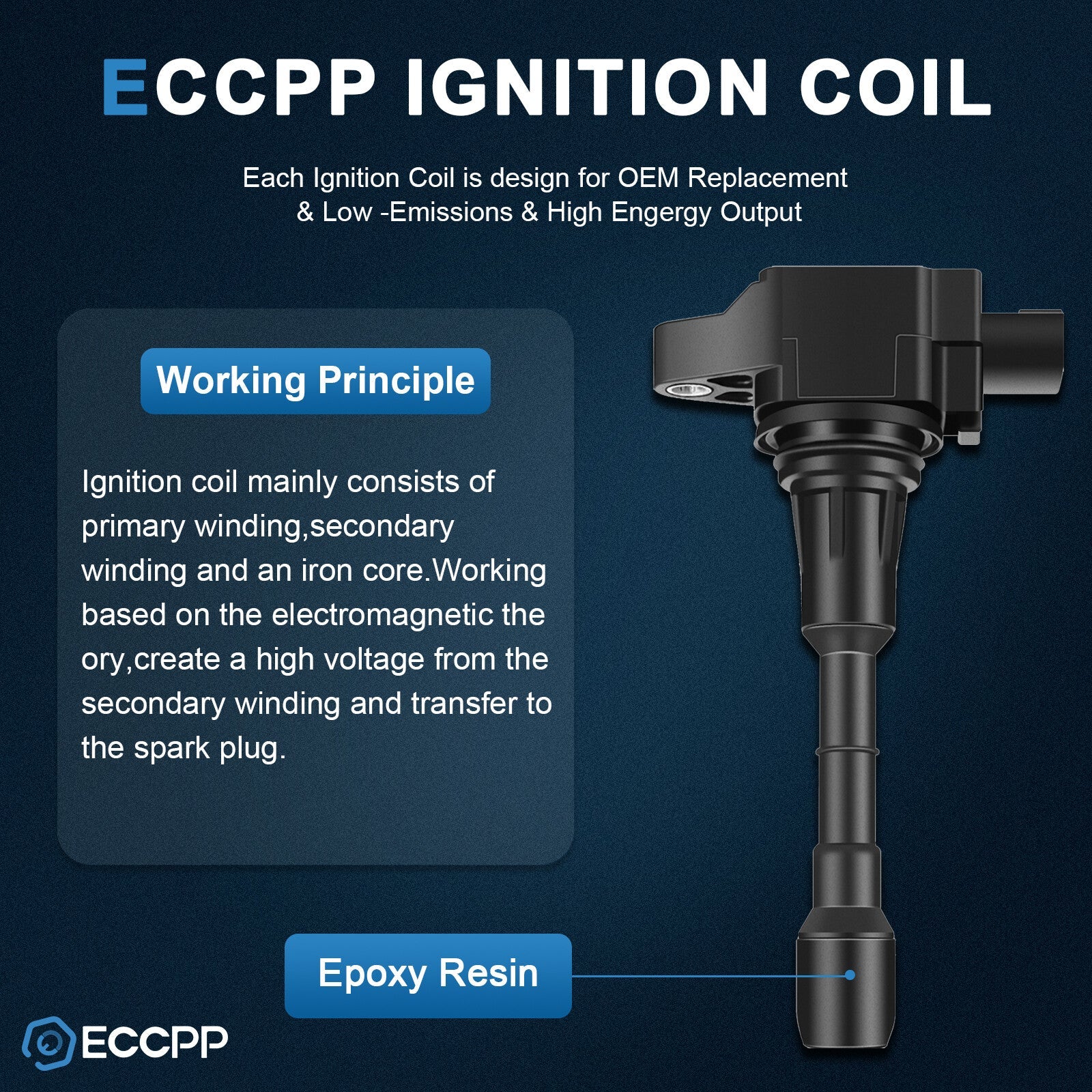 ECCPP 6 Ignition Coils For 2007-2018 Nissan Altima 09-20 Nissan Murano 3.5L V6 ECCPP
