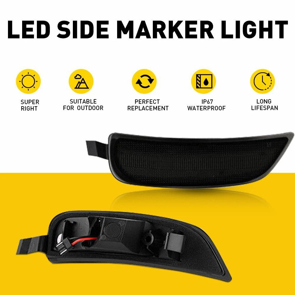 4PCS FOR MAZDA MIATA MX-5 2016-2022 LED SIDE MARKER LIGHT FRONT REAR SMOKED LENS 6B93BC-57