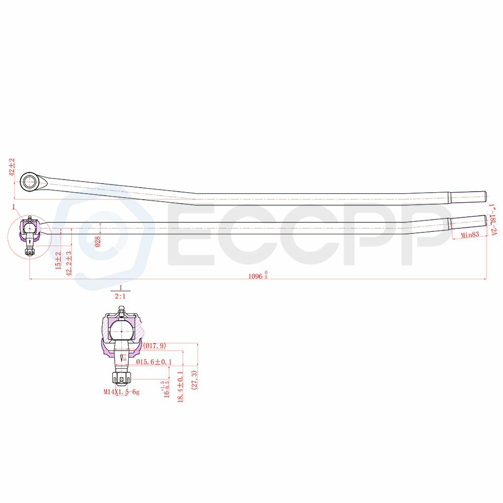 13 Front Suspension Tie Rod Track Bar Fits 94-96 Dodge Ram 2500 3500 Dana 60 4x4 6B93BC-57