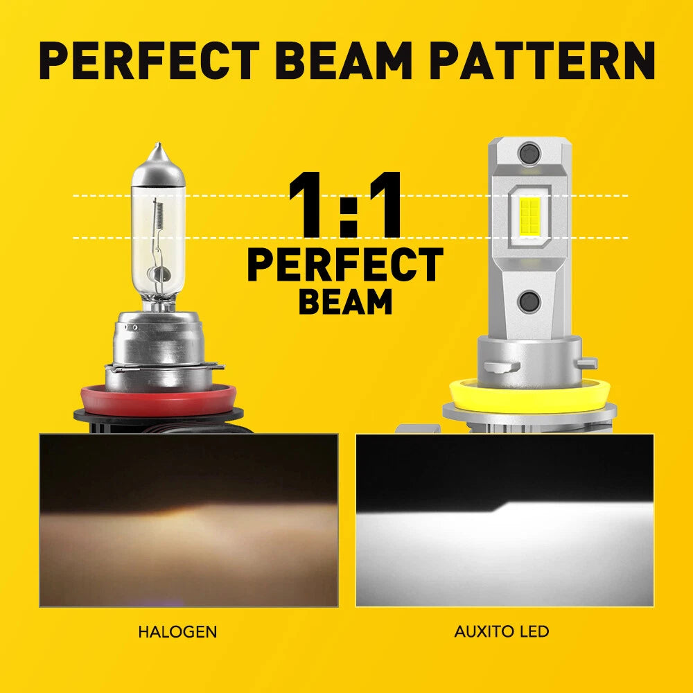 2X AUXITO H11 H8 LED Headlight Super Bright Kit White 24000LM HIGH/LOW BEAM EOA AUXITO