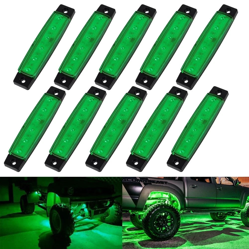 10X Green LED Rock Lights Underbody Light For Jeep Offroad Truck UTV ATV Boat EO 6B93BC-57