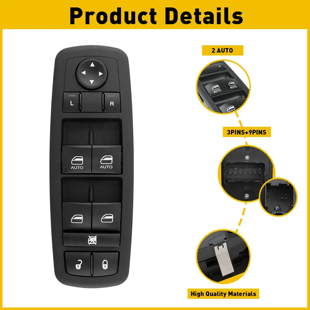 Front Door Power Window Control Switch For Dodge Ram 1500 2500 3500 2013- 2015 6B93BC-57
