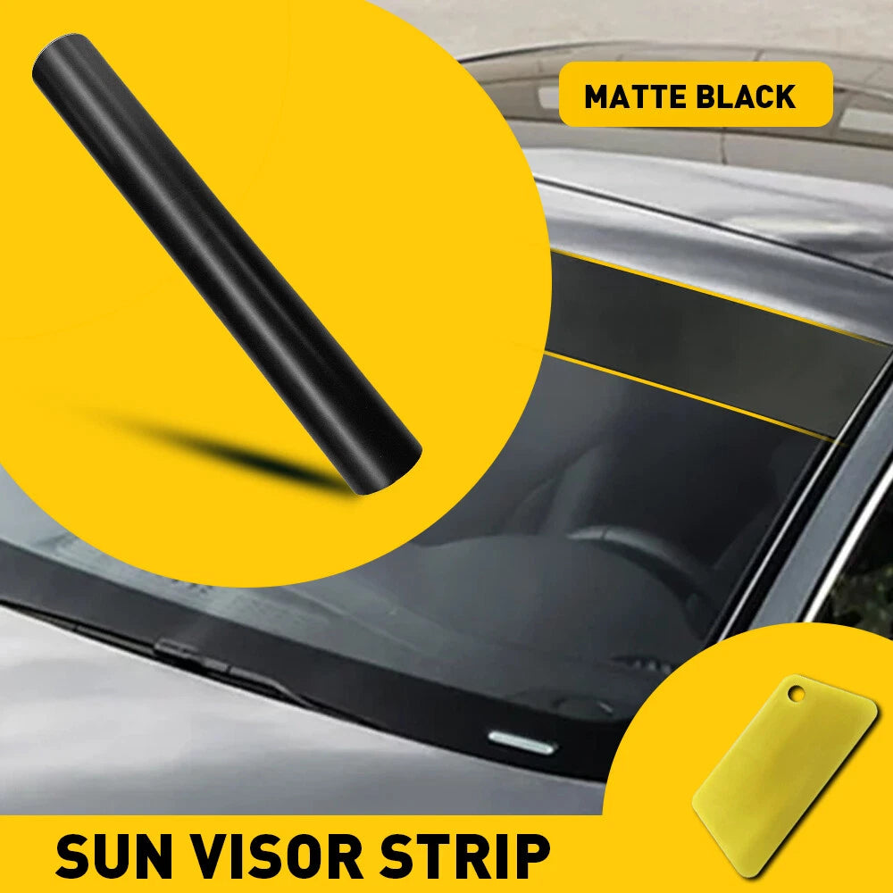 Matte Black Visor Sun Strip Vinyl Decal For Car Front Windshield Sticker 10*60" 6B93BC-57