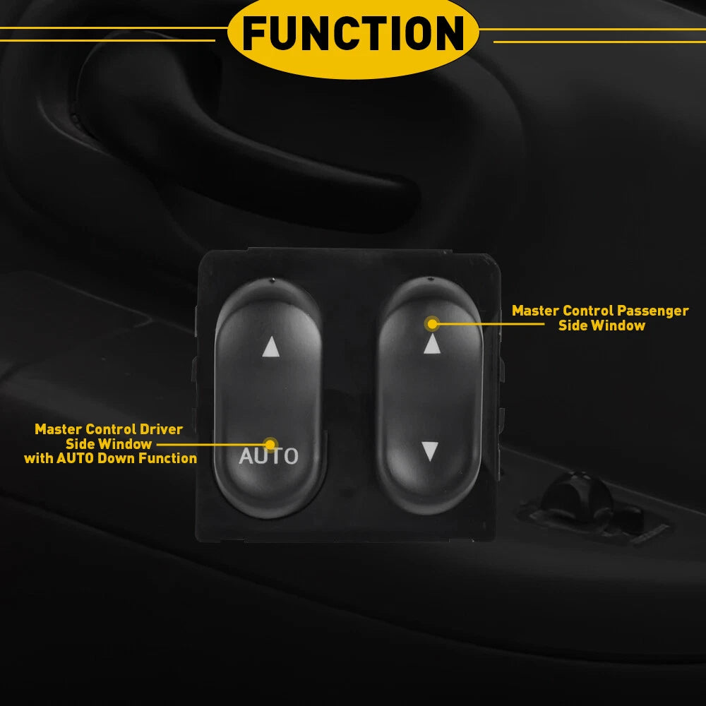 Window Switch For 1999-2002 Ford F-150 1999 F-250 Front Driver Side 2 Button EOA 6B93BC-57