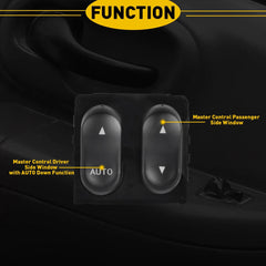 Window Switch For 1999-2002 Ford F-150 1999 F-250 Front Driver Side 2 Button EOA 6B93BC-57