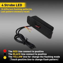 4 Amber LED White Truck Car Emergency Beacon Warning Hazard Flash Strobe Light 6B93BC-57