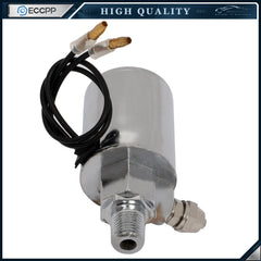 12V Silver Solenoid Valve For Train Horn Air Tank Compressor 1/4" Air Tube 6B93BC-57