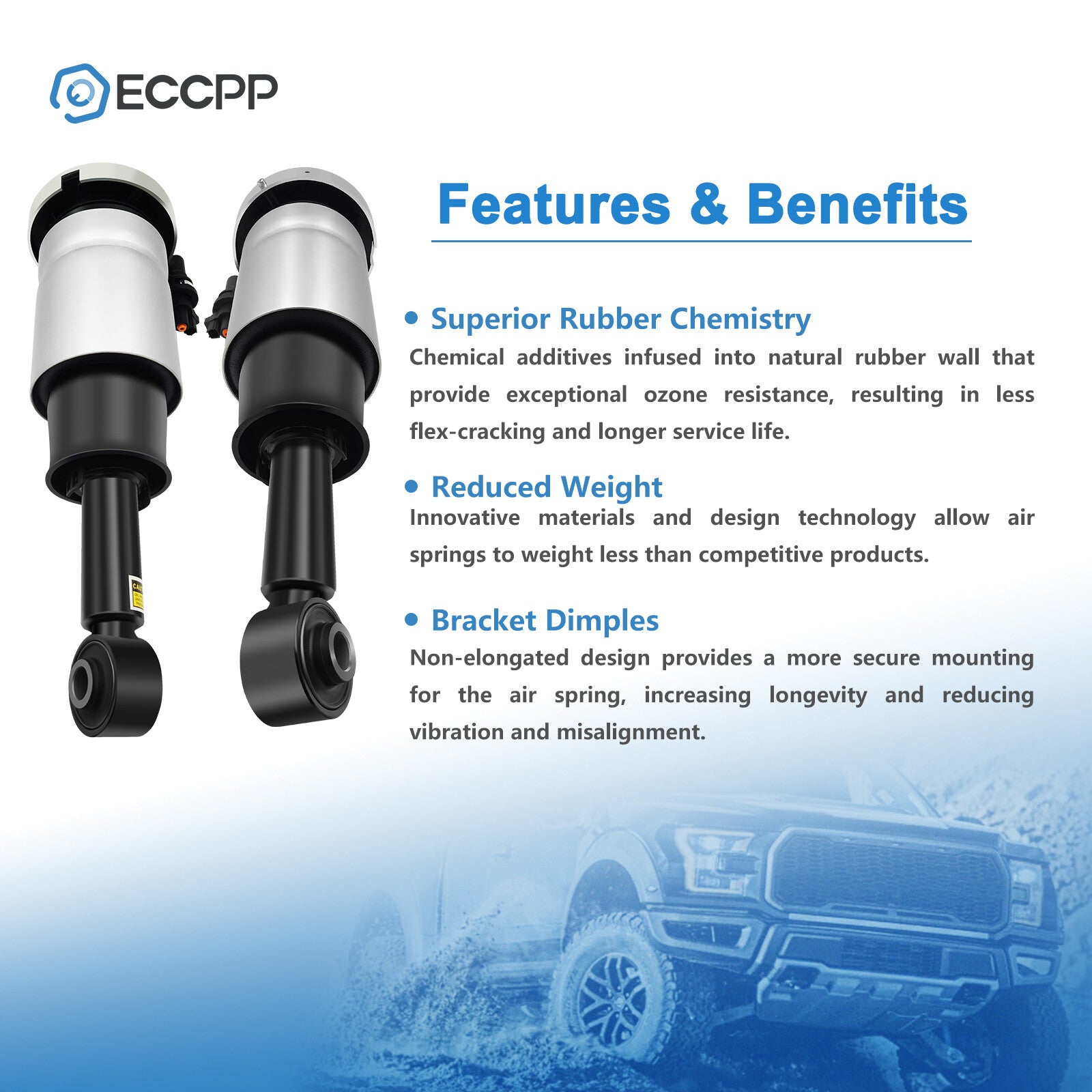 Pair Rear air suspension shock struts For Lincoln Navigator Ford Expedition 6B93BC-57