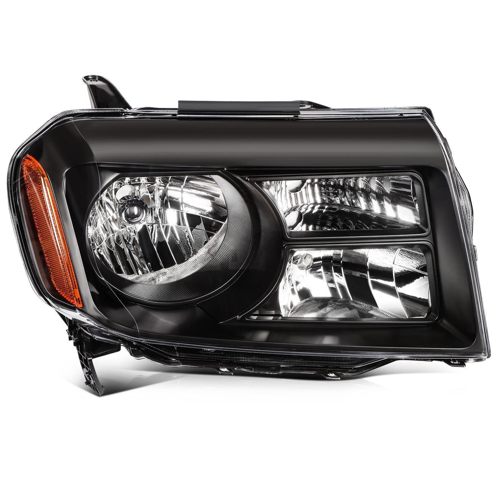 Pair Kit Headlights Assembly For 2012-2015 Honda Pilot SUV 3.5L Black Amber 6B93BC-57