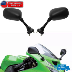 Black Rear View Side Mirrors For Kawasaki Ninja ZX10R ZX6R 2005 2006 2007 2008