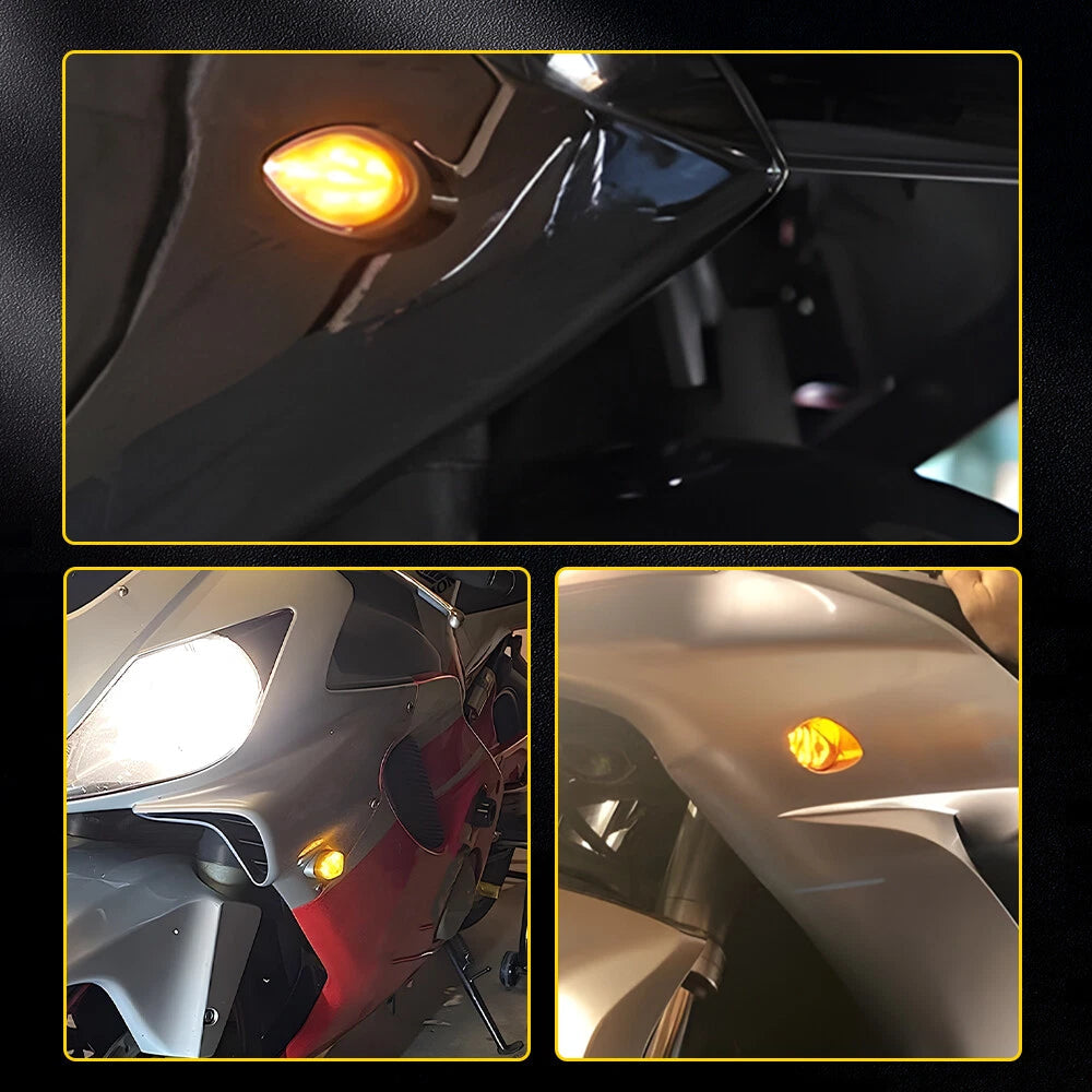 LED Flush Mount Front Turn Signal Blinker Amber For Honda CBR600RR CBR600F4/F4i 6B93BC-57