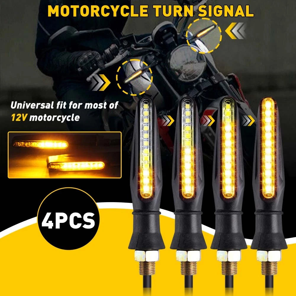 4X Motorcycle Turn Signals Blinker Lights Amber Dynamic For Light Suzuki DRZ400s 6B93BC-57