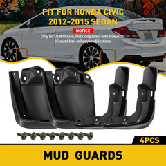 For HONDA CIVIC 2012-2015 Coupe 4PCS Sedan Front Rear Splash Guards Mud Flaps EA 6B93BC-57