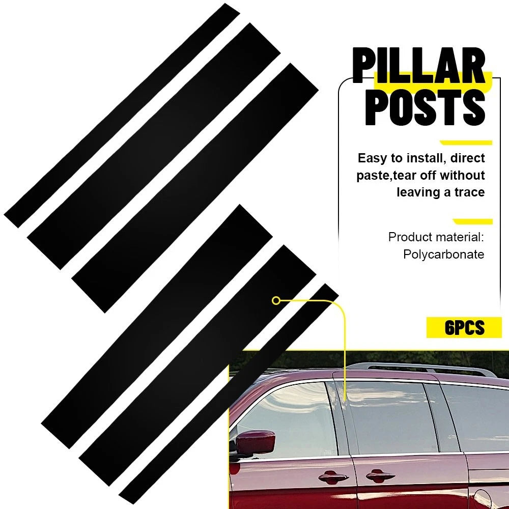 6 Pcs Auto Door Trim Pillar Posts Gloss Black Cover For 2005-2010 Honda Odyssey 6B93BC-57