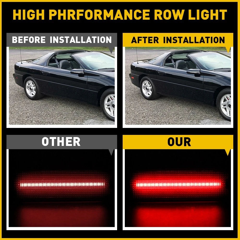 Red LED Smoked Rear Turn Signal Side Marker Lights Lamps For 93-02 Chevy Camaro 6B93BC-57