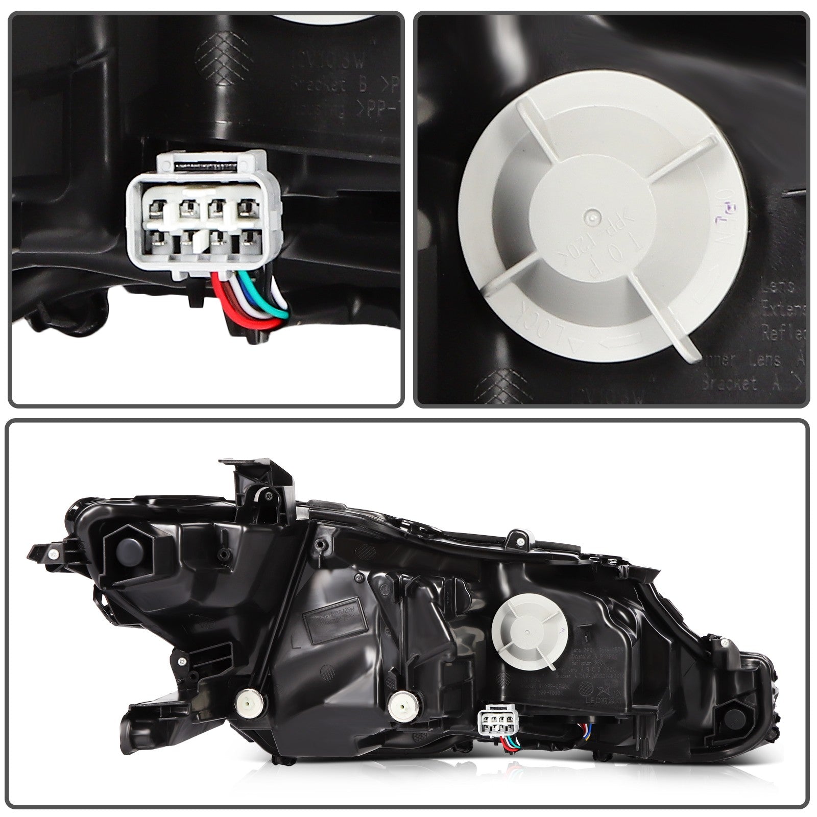 Pair LED Headlights Assembly For 2018-2024 Camry XLE XSE 2.5L 3.5L Black Amber 6B93BC-57