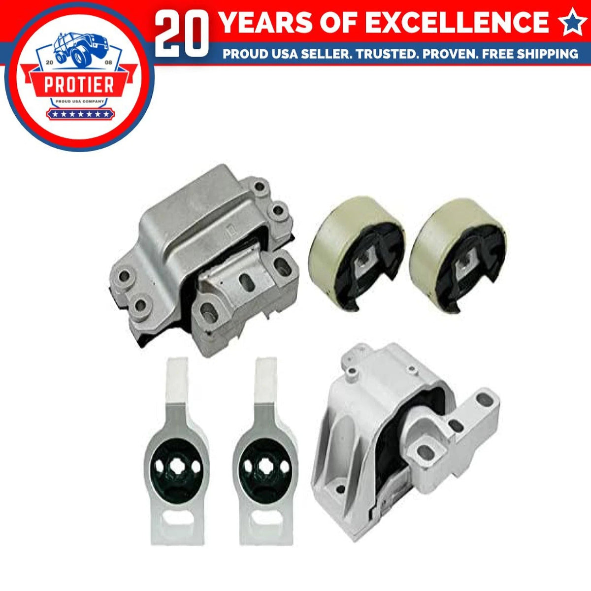Fits 2009 Volkswagen CC 2.0L AUTO Engine Motor & Trans Mount Set 6pc : A6973, 6B93BC-57