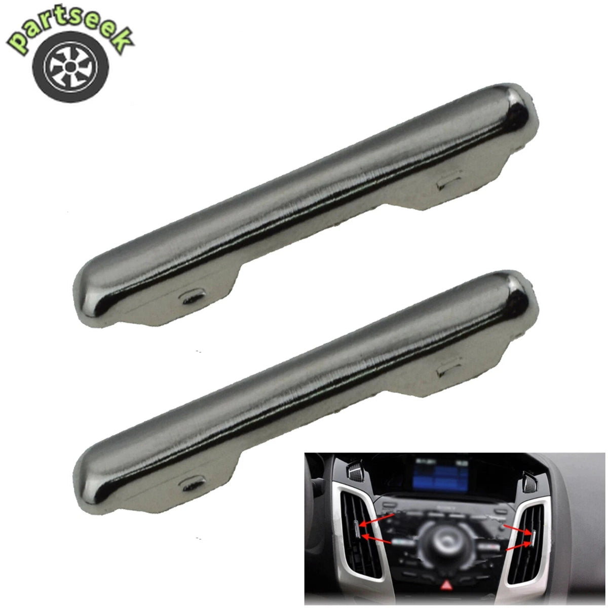 Car Air Conditioning Vent Outlet Tab Clip Chrome Trim For Ford Focus 2012-2014 6B93BC-57